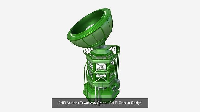 10 SciFi Antenna Towers A Collection - Sci Fi Exterior Design 3D Model Pack 7