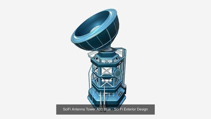 10 SciFi Antenna Towers A Collection - Sci Fi Exterior Design 3D Model Pack 4