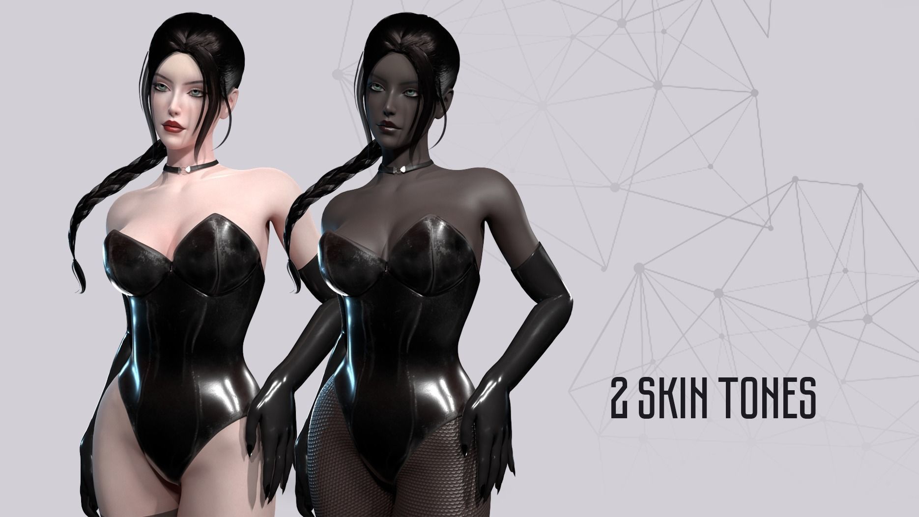 Lady Cat - Game Ready Low-poly 3D model_14