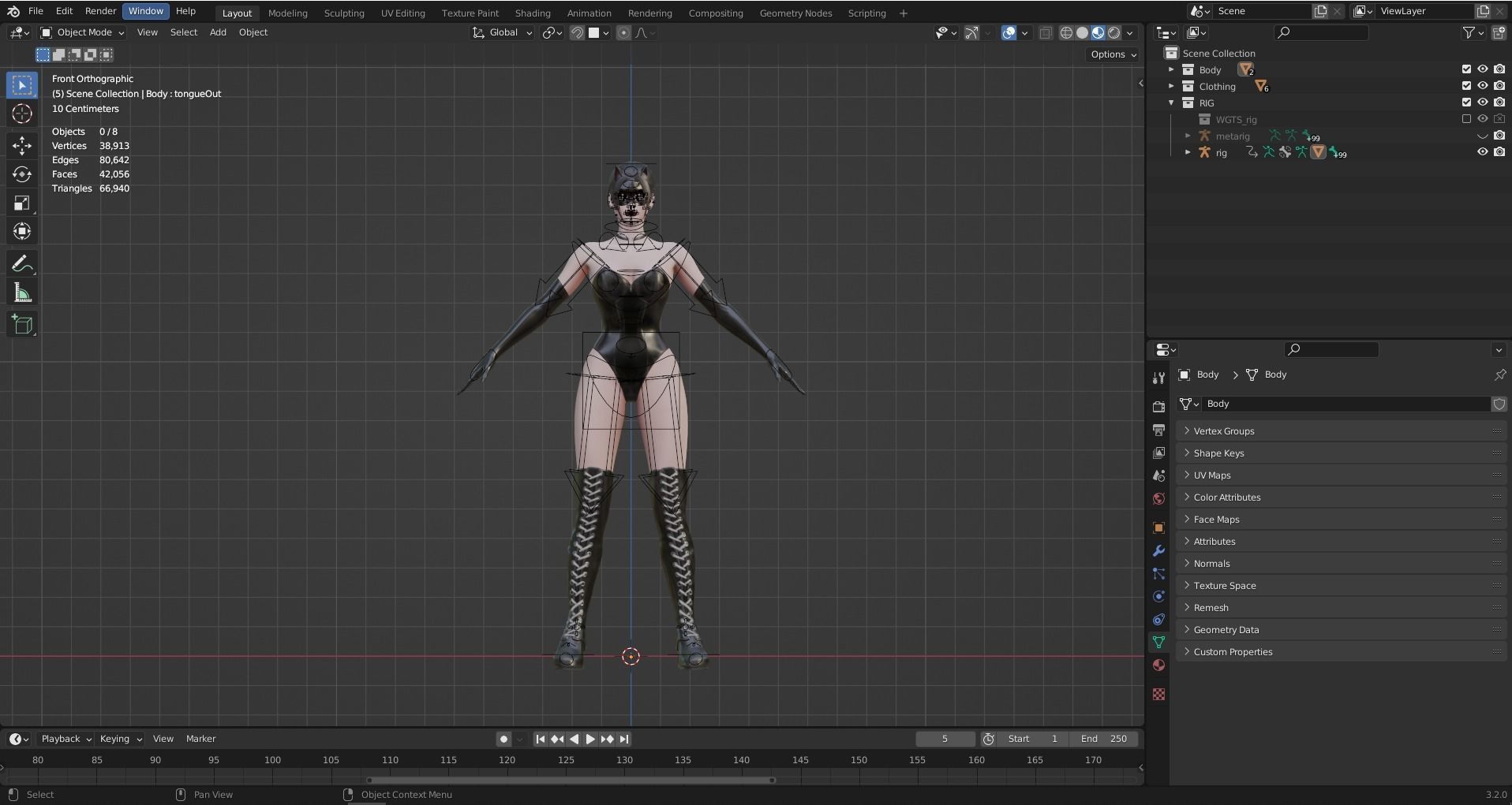 Lady Cat - Game Ready Low-poly 3D model_28