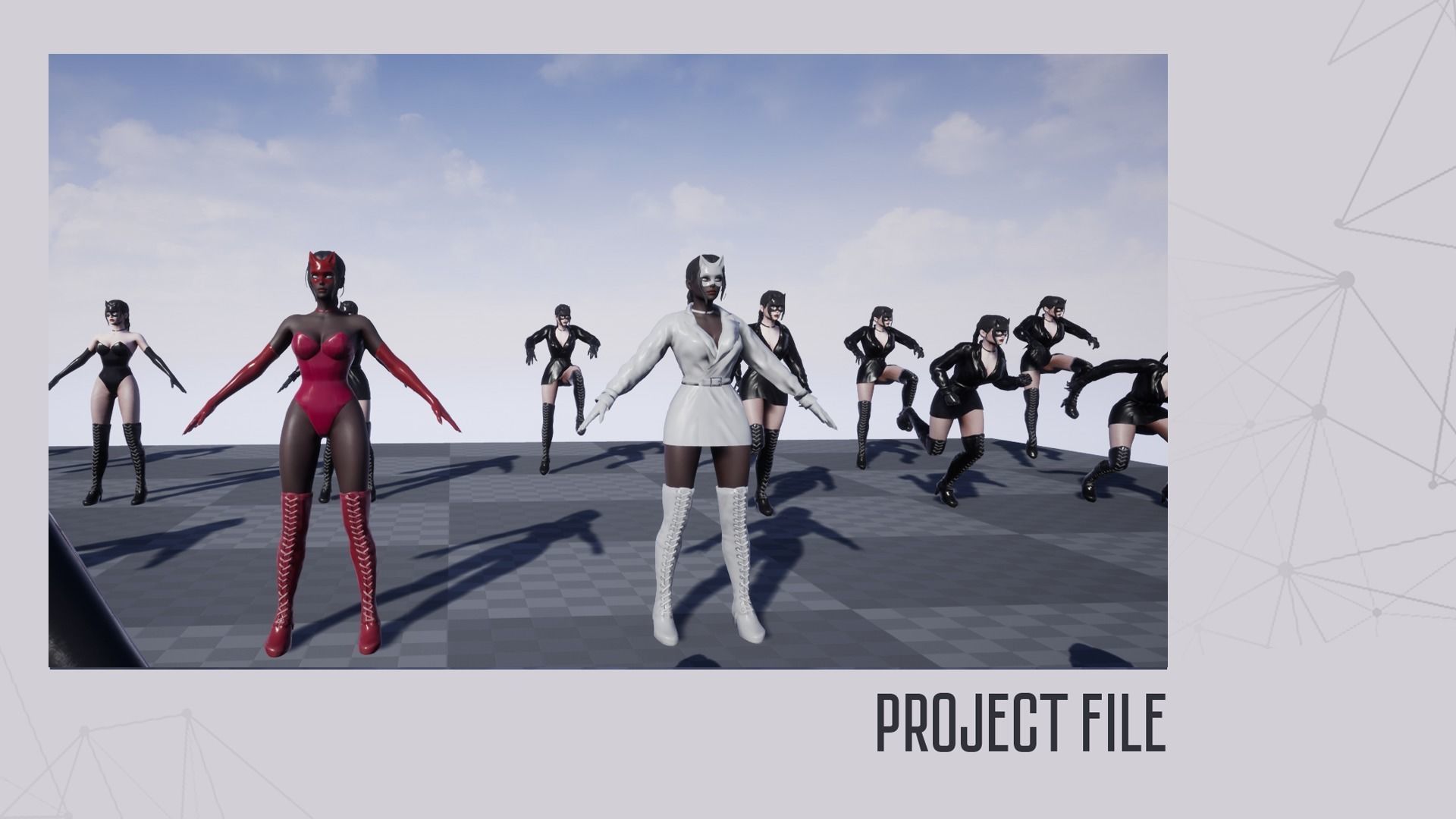 Lady Cat - Game Ready Low-poly 3D model_24