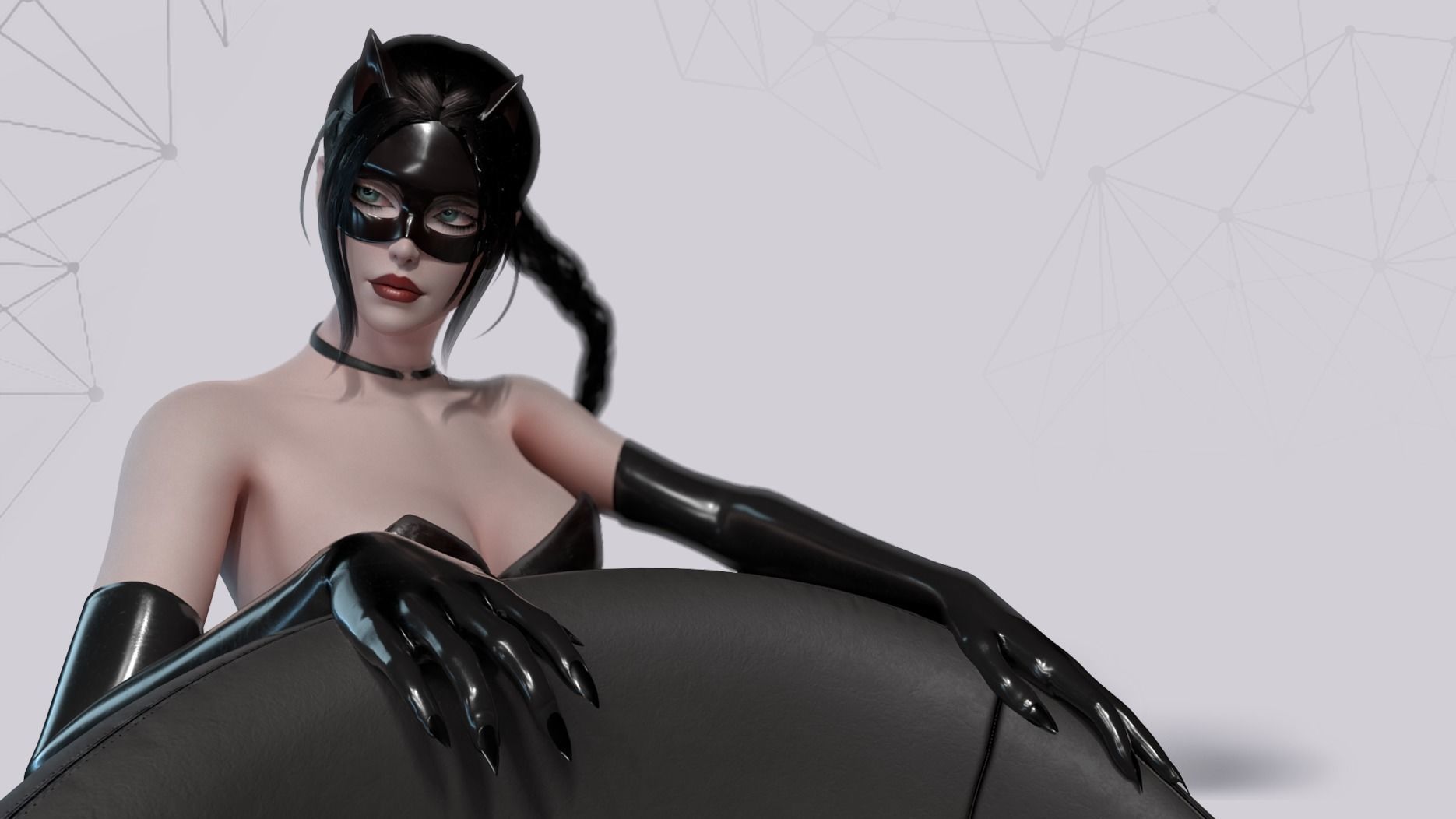 Lady Cat - Game Ready Low-poly 3D model_6