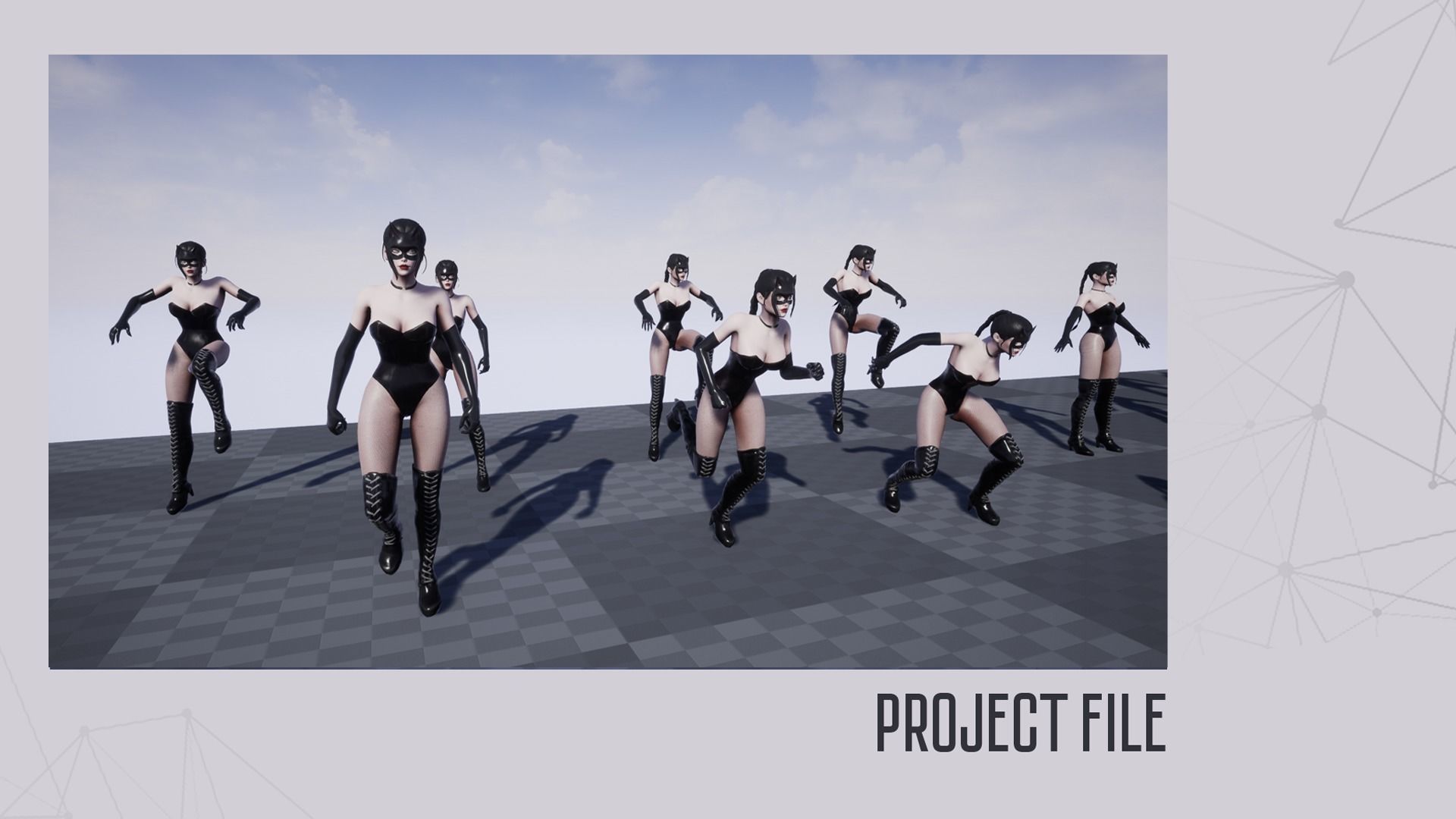 Lady Cat - Game Ready Low-poly 3D model_22