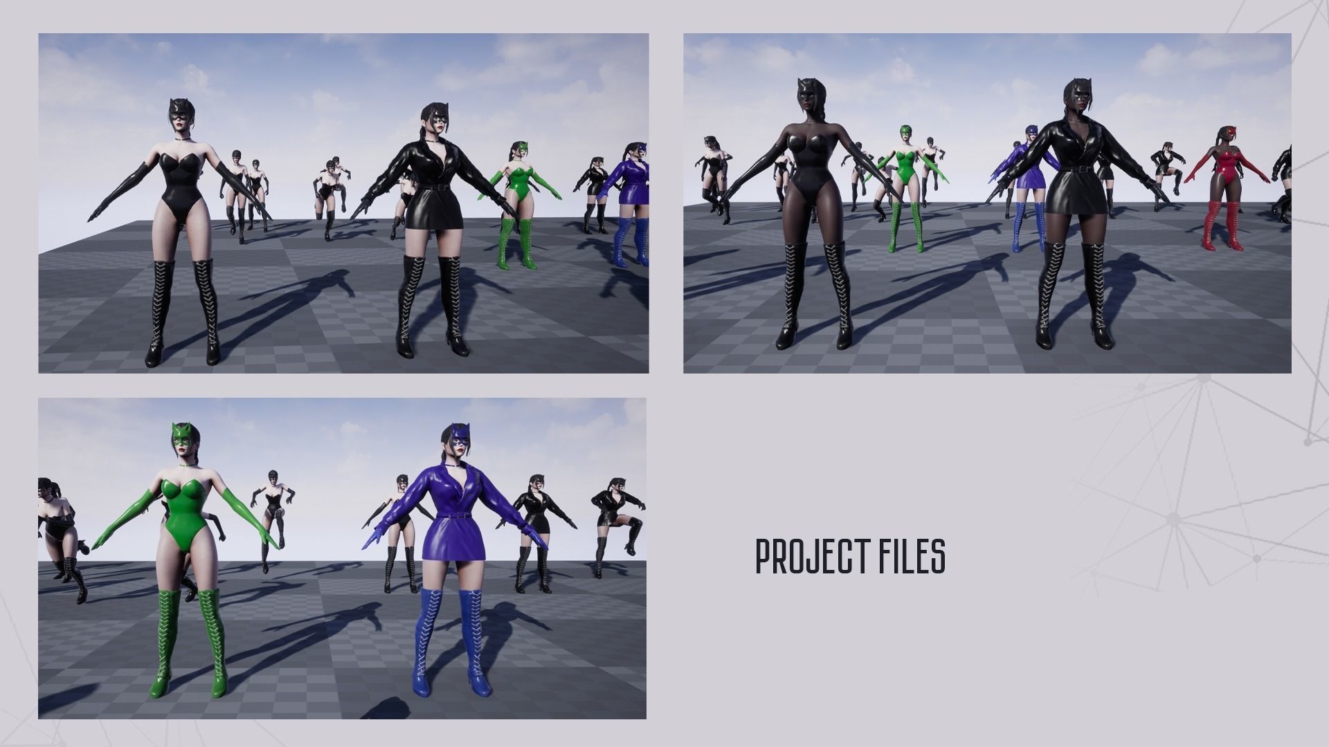 Lady Cat - Game Ready Low-poly 3D model_25