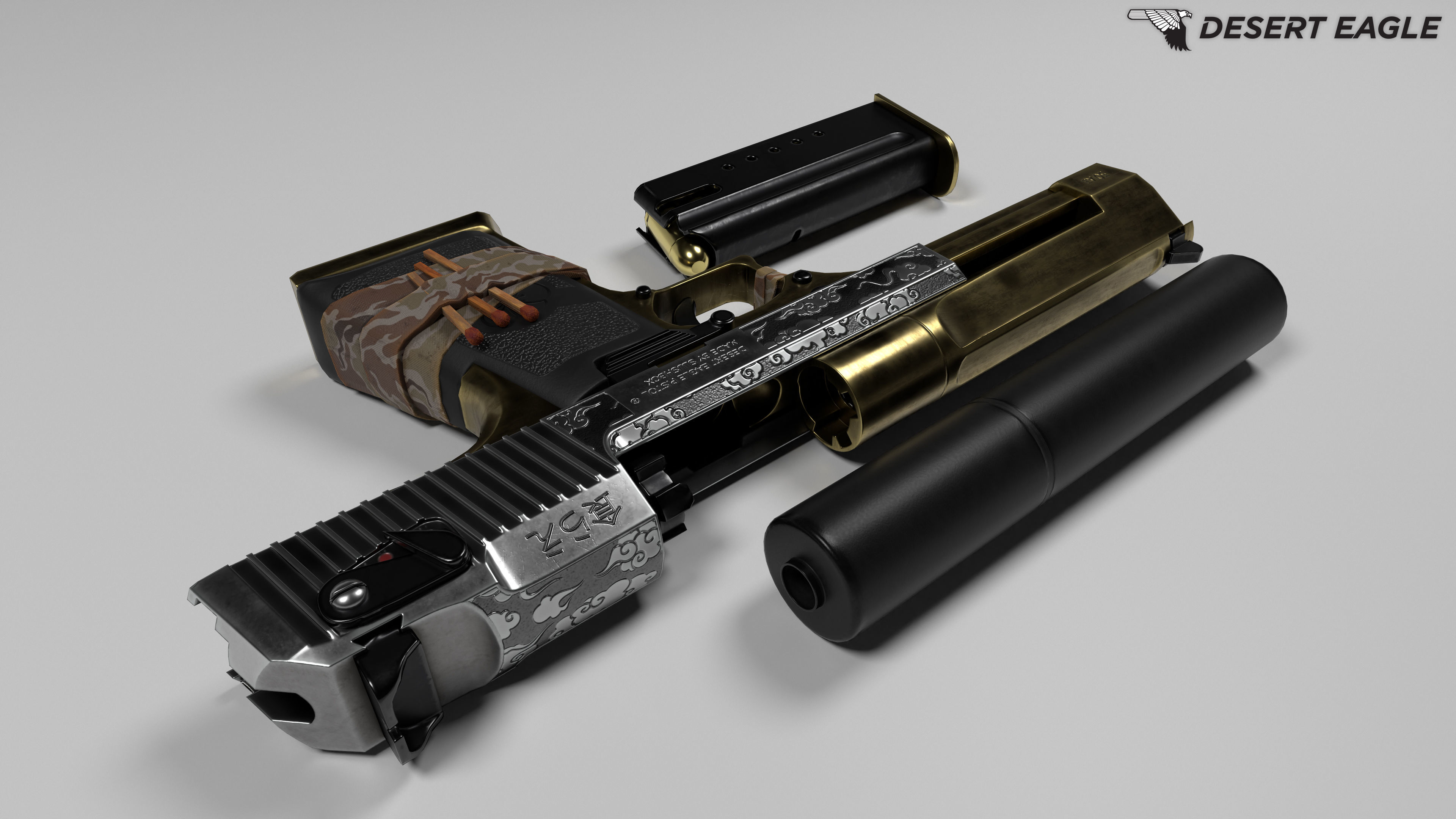 Custom Desert Eagle 3D model_1