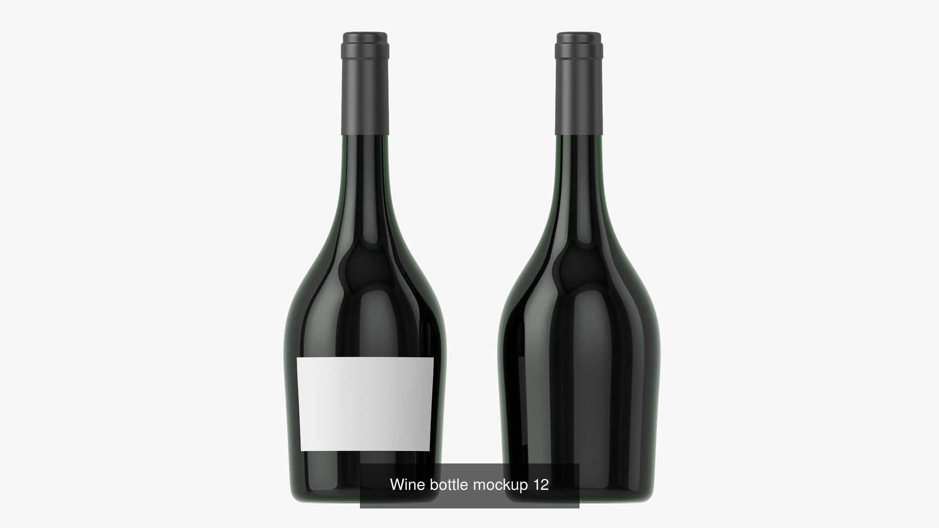Blank Wine Bottles for Mockup 3D Model Collection_9