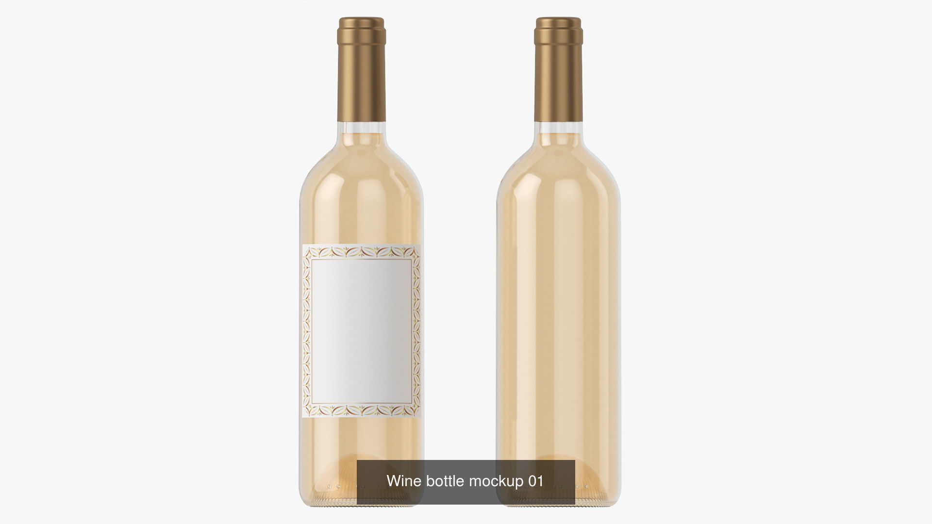 Blank Wine Bottles for Mockup 3D Model Collection_1