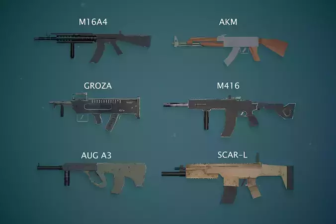 Low Poly AR Gun Pack
