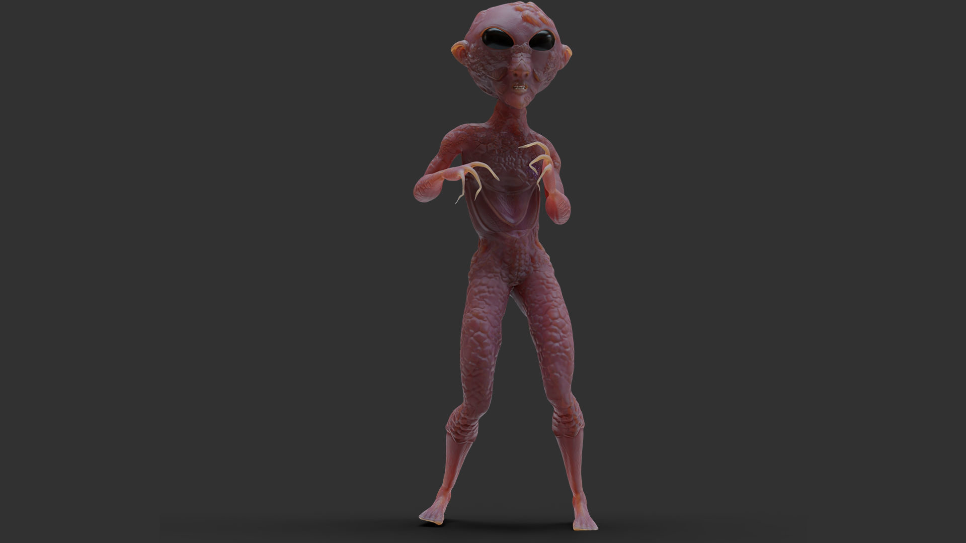Alien humanoid 3D model_3