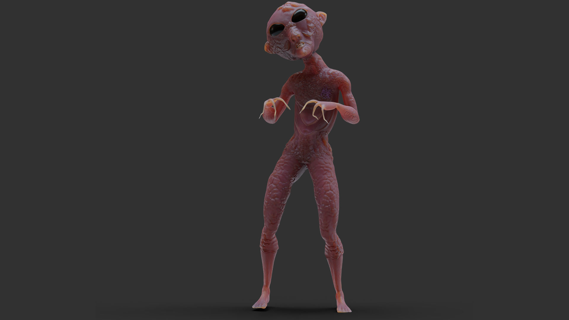 Alien humanoid 3D model_2