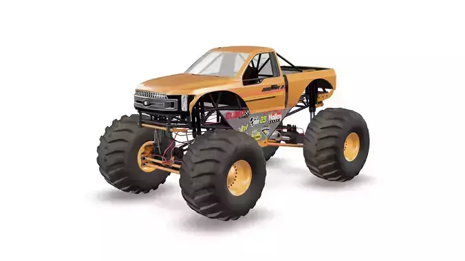 Monster Truck Bigfoot 3D model Low-poly 3D model