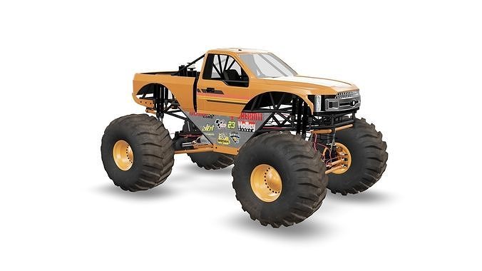 Monster Truck Bigfoot 3D model Low-poly 3D model 4