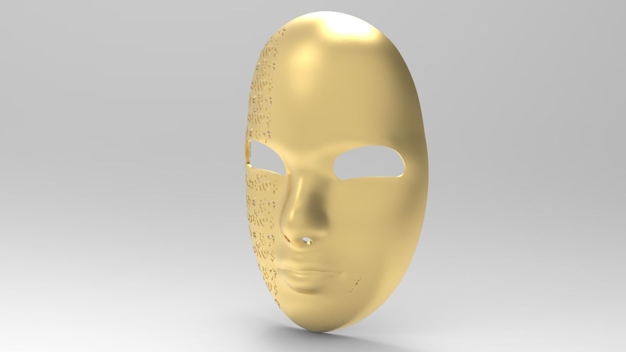 mask to cover the face Low-poly 3D model_4