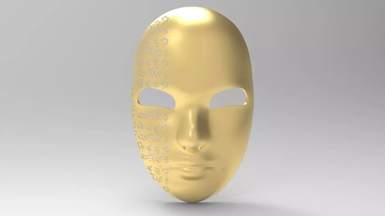 mask to cover the face Low-poly 3D model_0