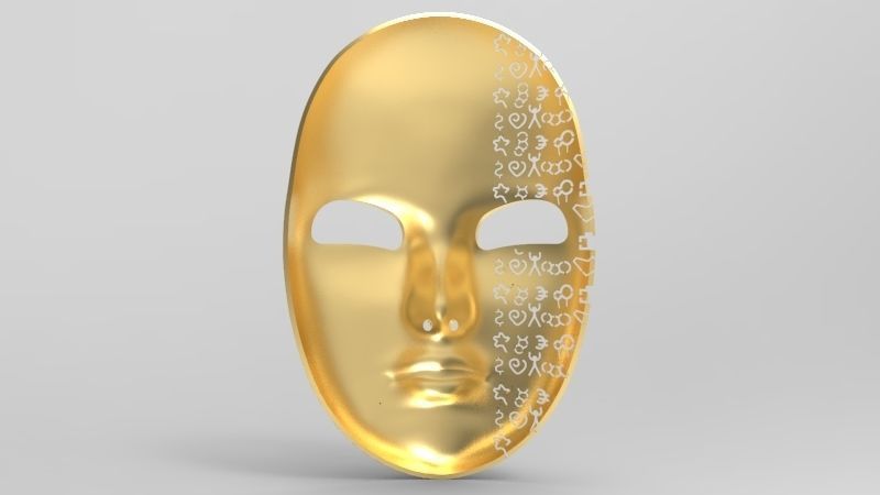 mask to cover the face Low-poly 3D model_1
