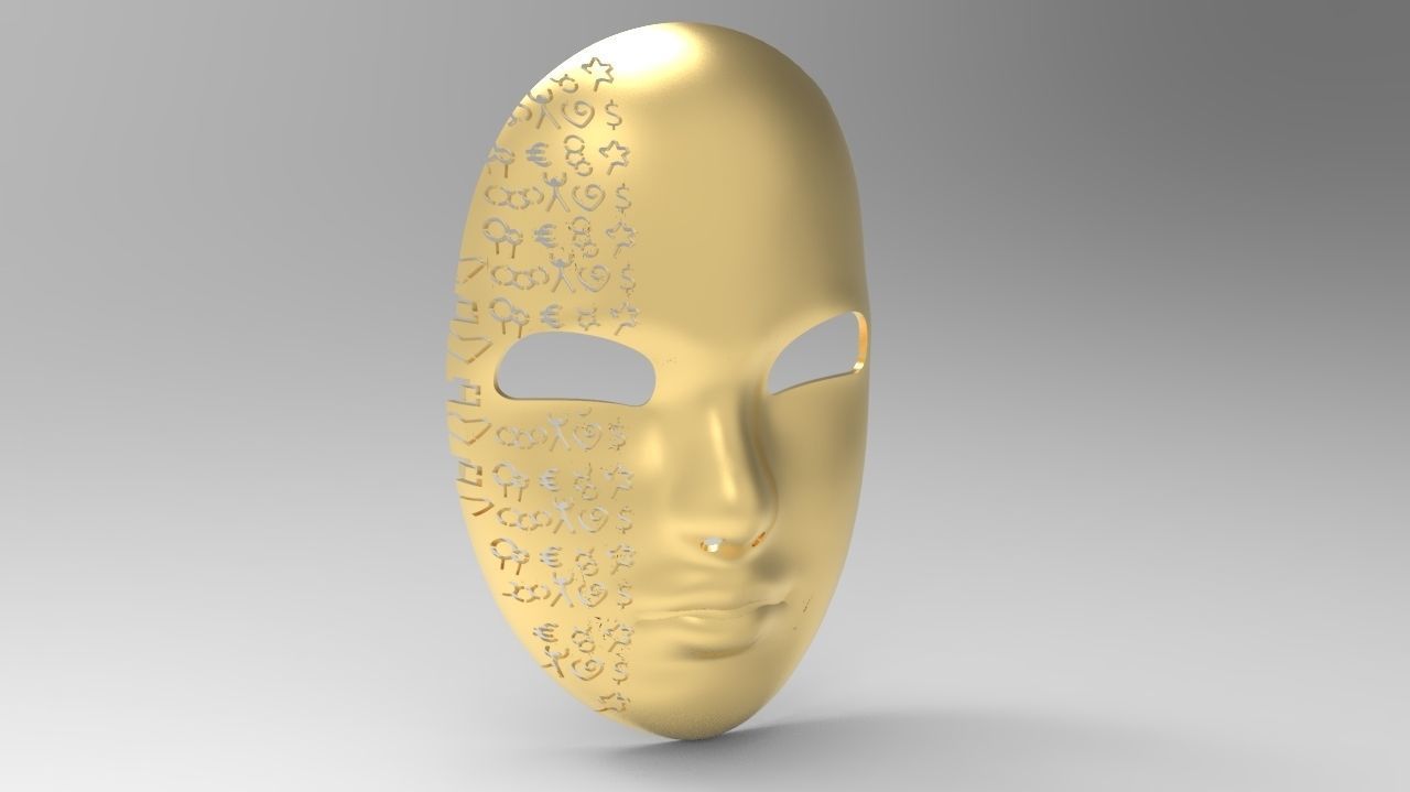 mask to cover the face Low-poly 3D model_3