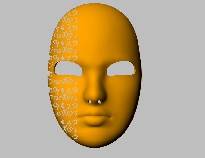 mask to cover the face Low-poly 3D model_2