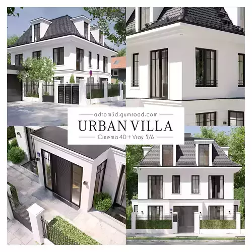 Urban Villa for Cinema 4D and V-Ray 3D model