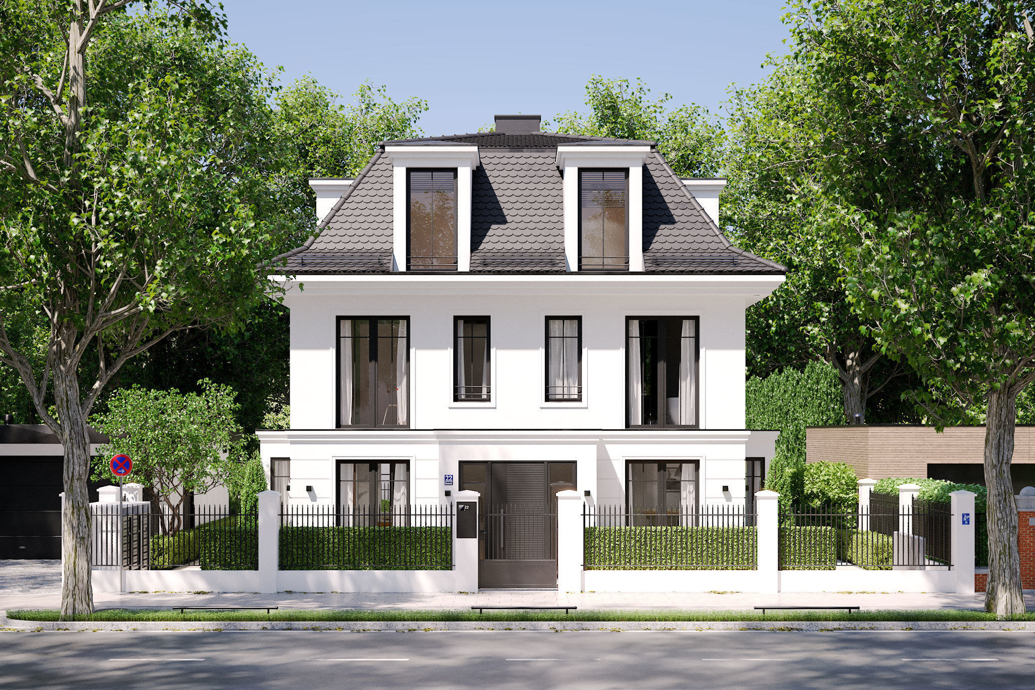 Urban Villa for Cinema 4D and V-Ray 3D model_5