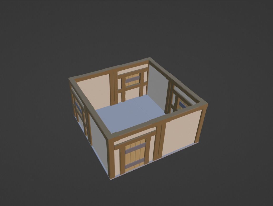 Low Poly Modular Building Low-poly 3D model_10
