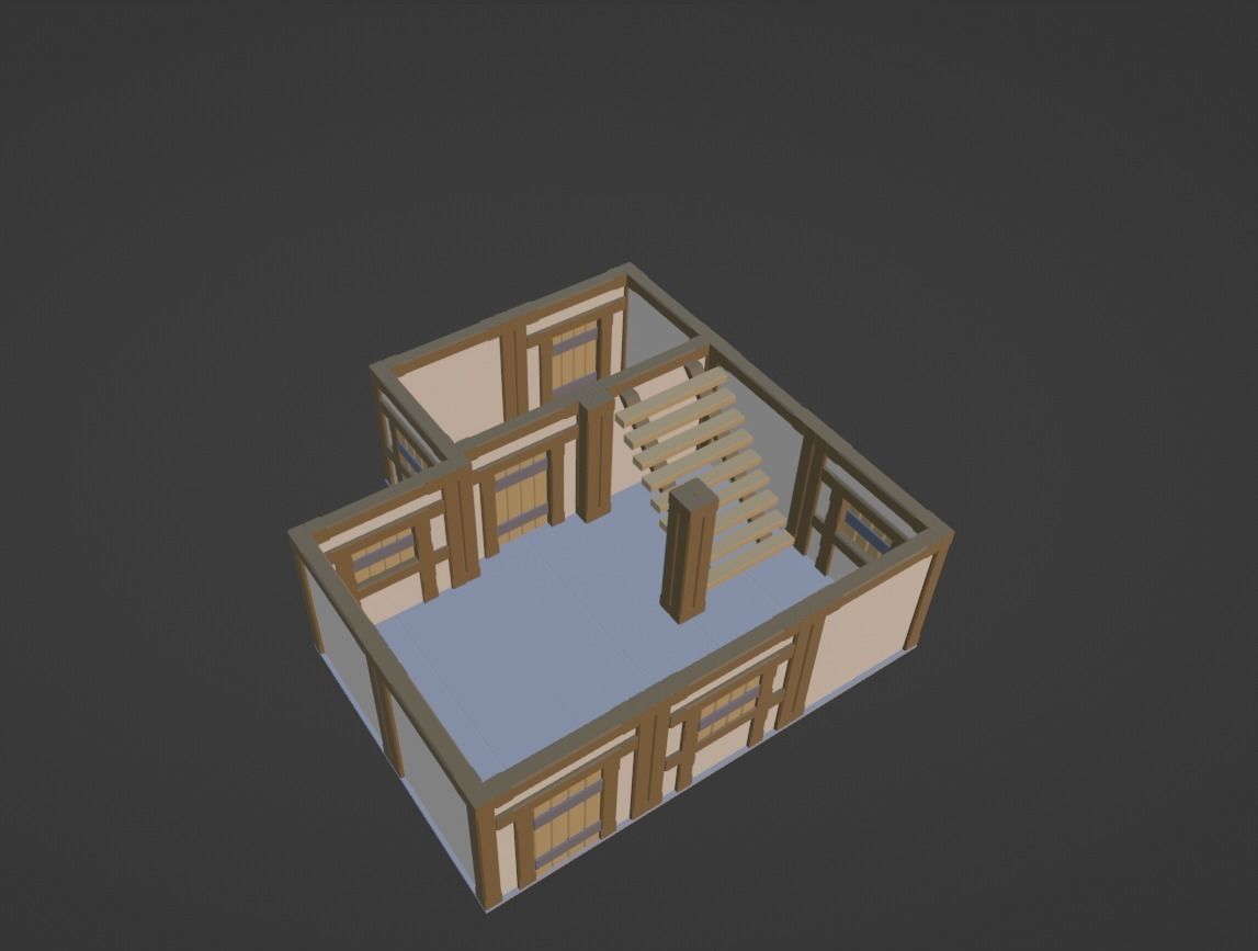 Low Poly Modular Building Low-poly 3D model_7