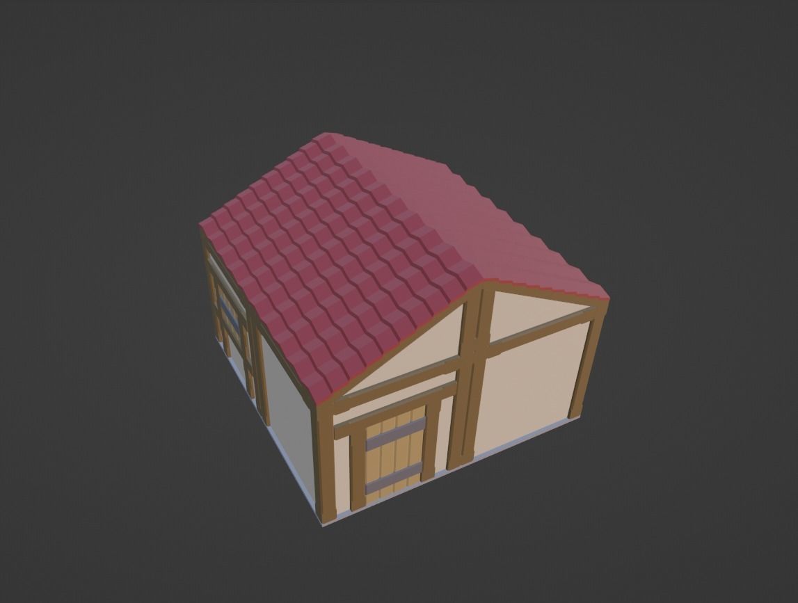 Low Poly Modular Building Low-poly 3D model_9