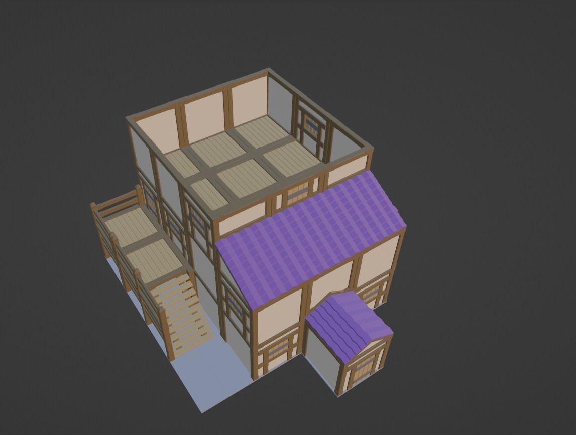 Low Poly Modular Building Low-poly 3D model_5