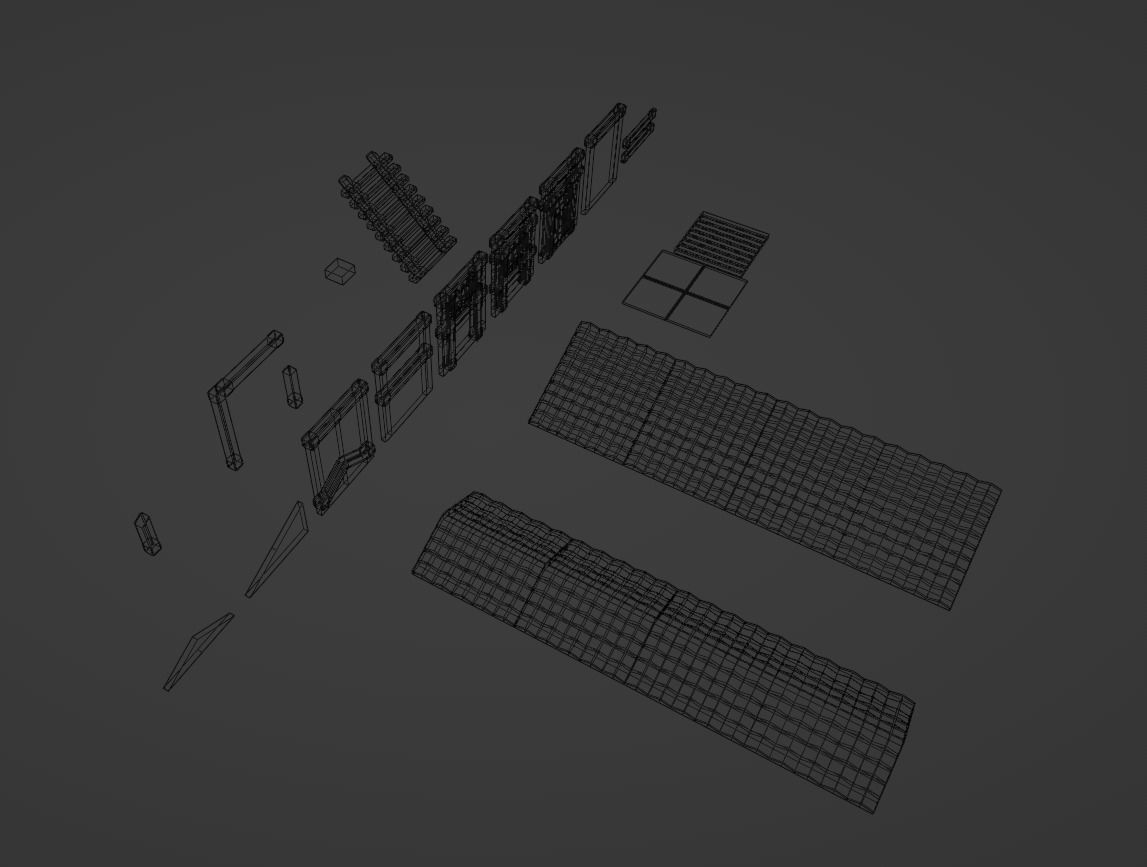 Low Poly Modular Building Low-poly 3D model_1