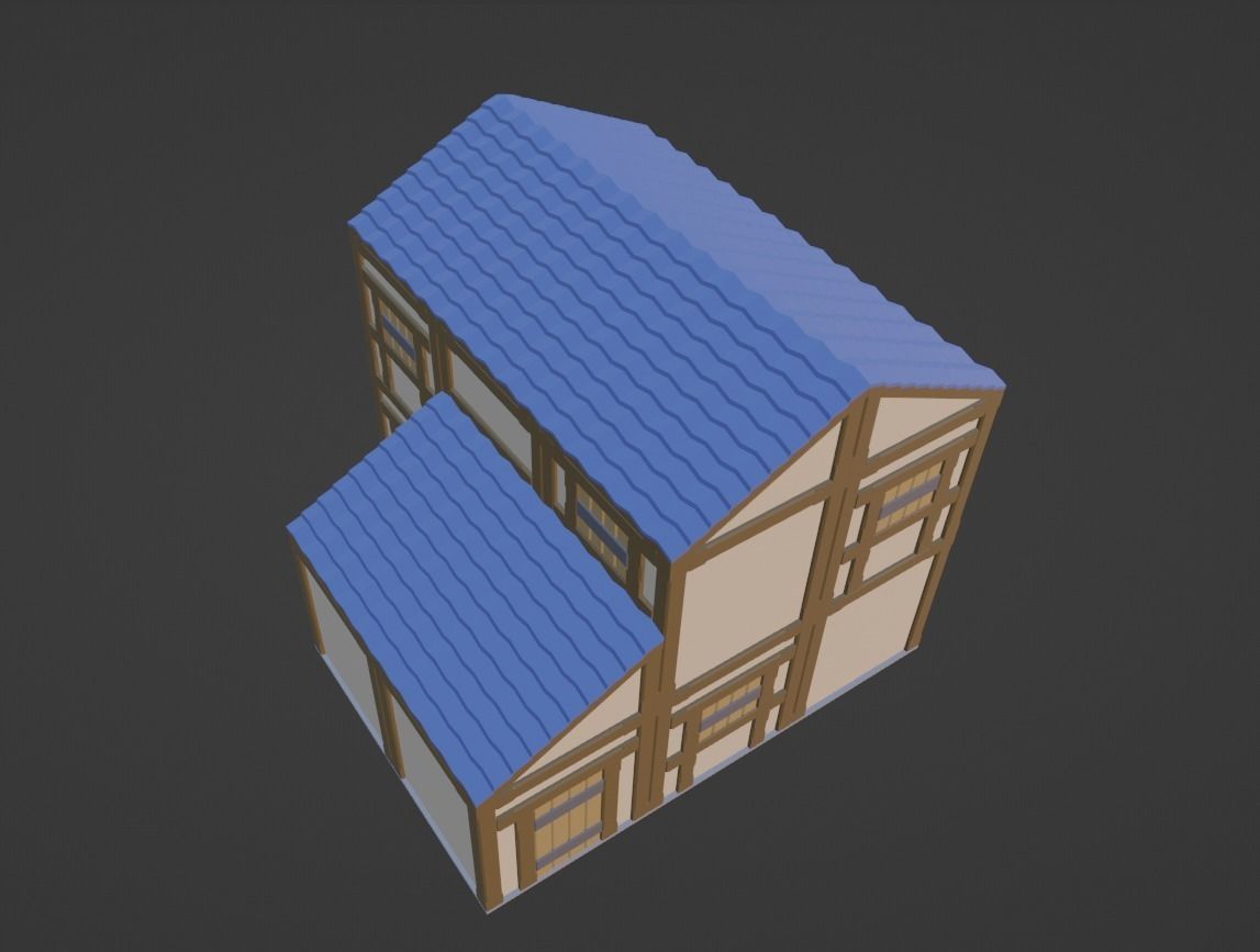 Low Poly Modular Building Low-poly 3D model_6