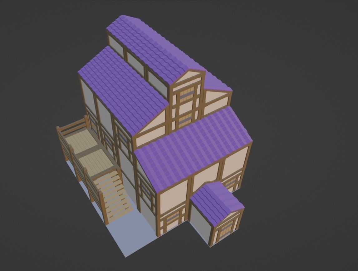Low Poly Modular Building Low-poly 3D model_2
