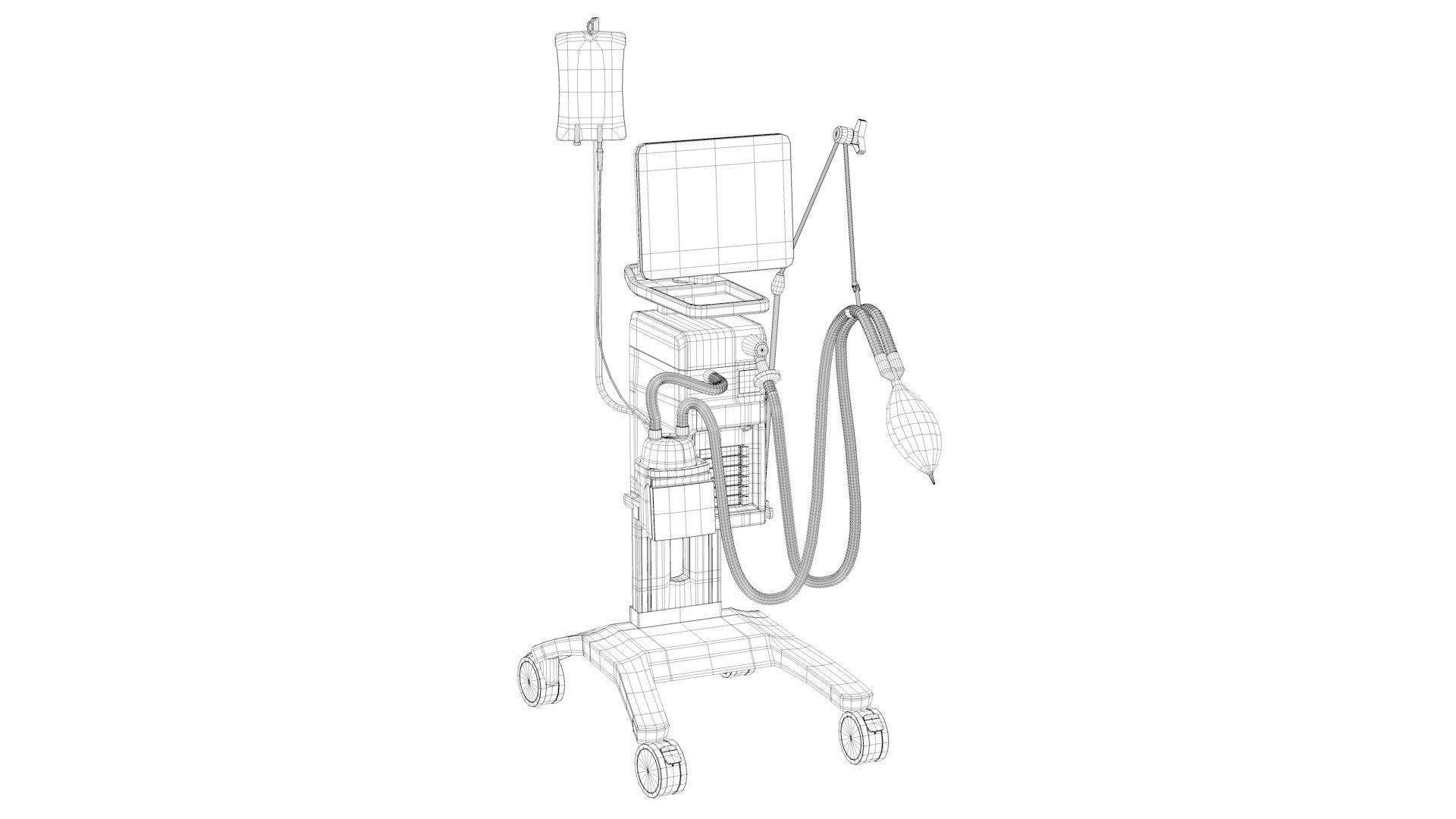 Ventilator Servo - U Low-poly 3D model_19