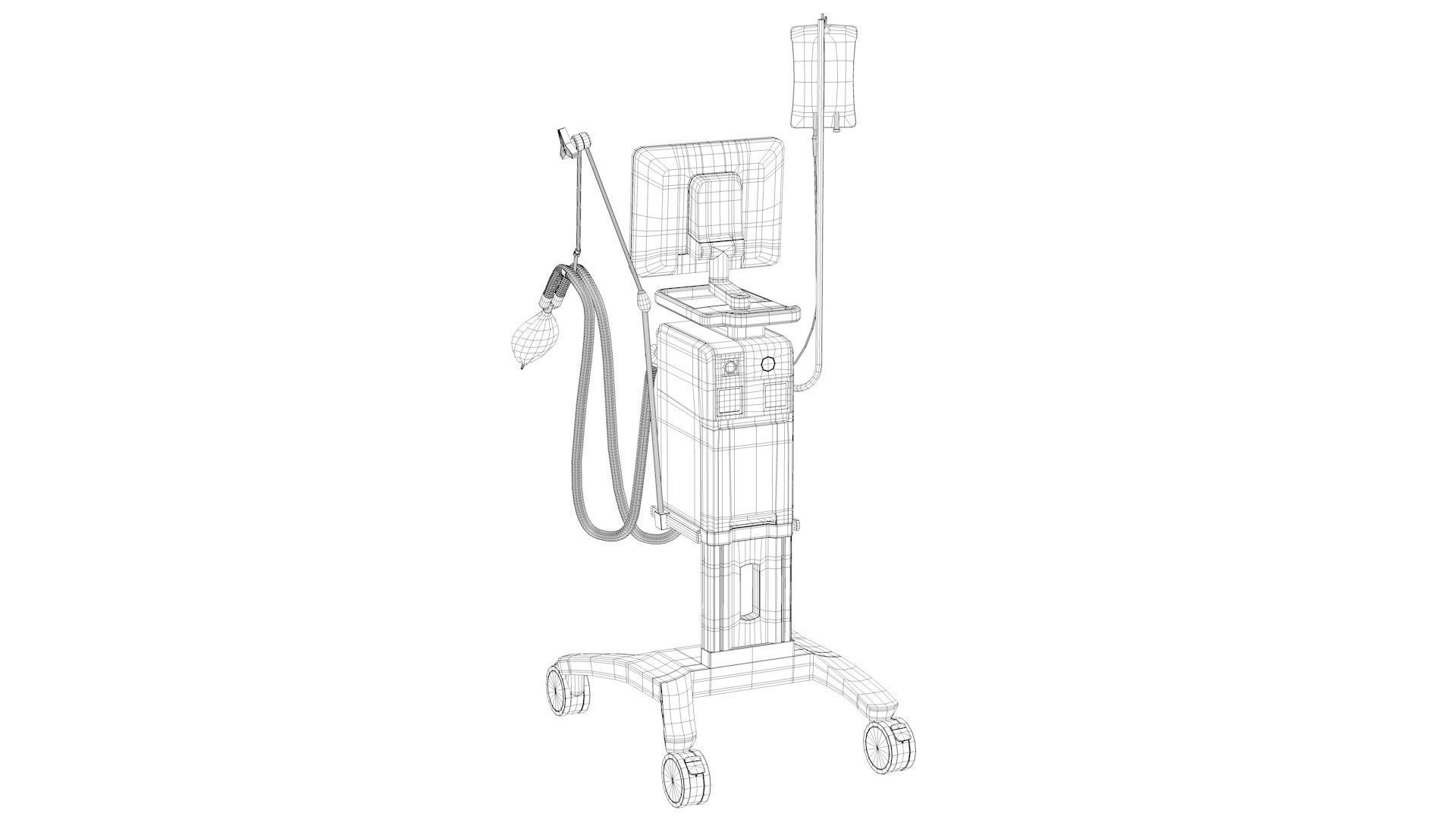 Ventilator Servo - U Low-poly 3D model_20