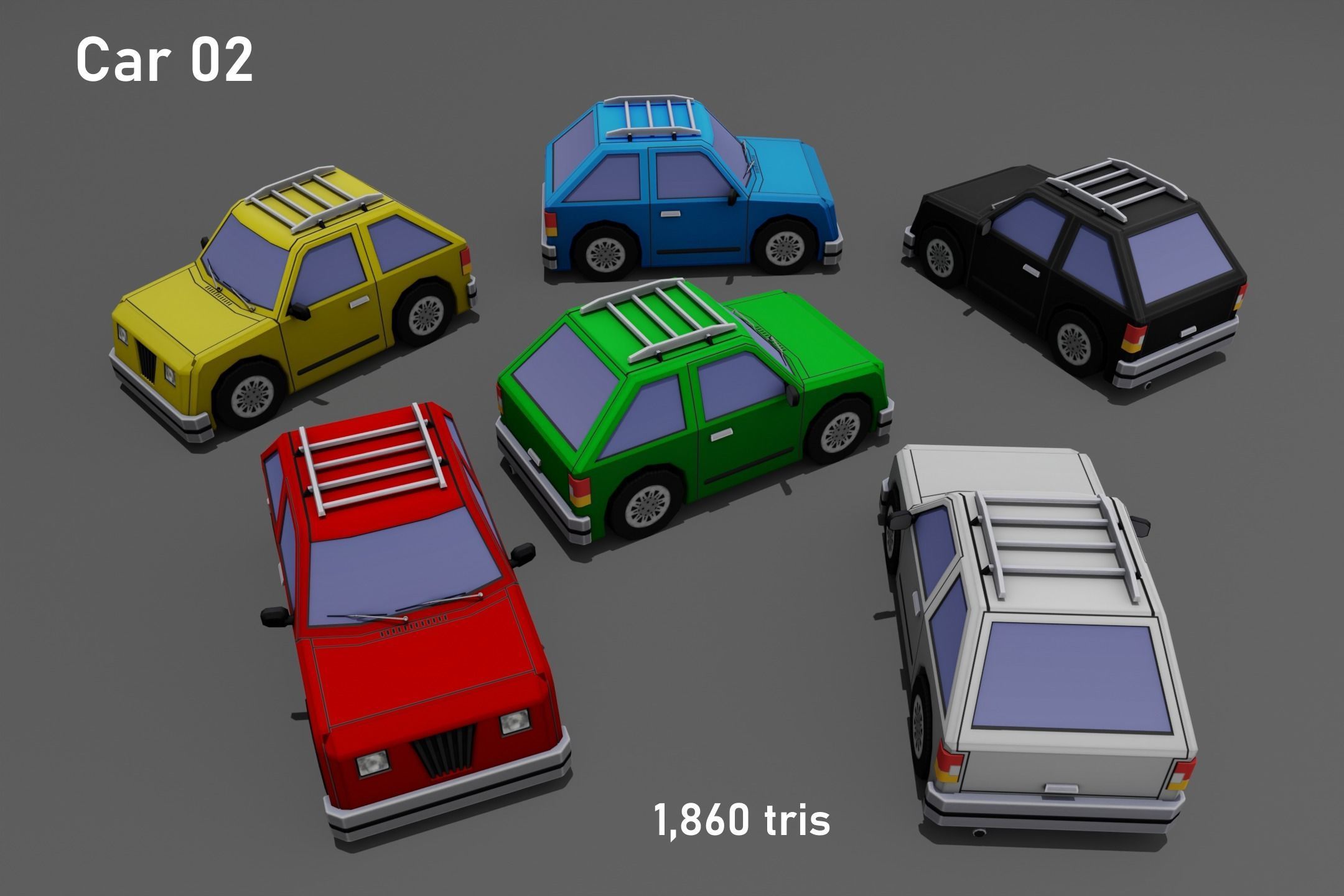 Low poly vehicle pack 01 Low-poly 3D model_2