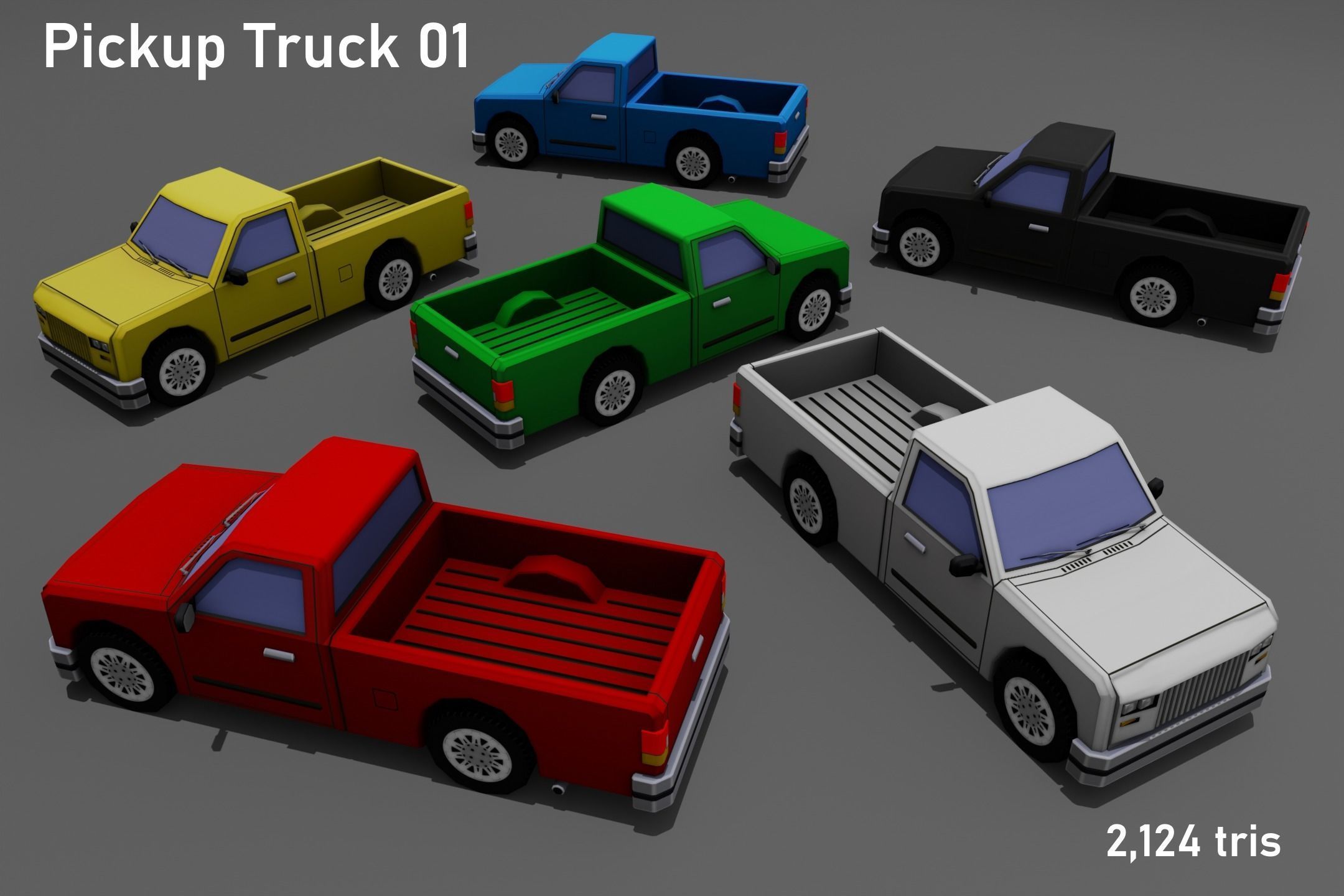 Low poly vehicle pack 01 Low-poly 3D model_5