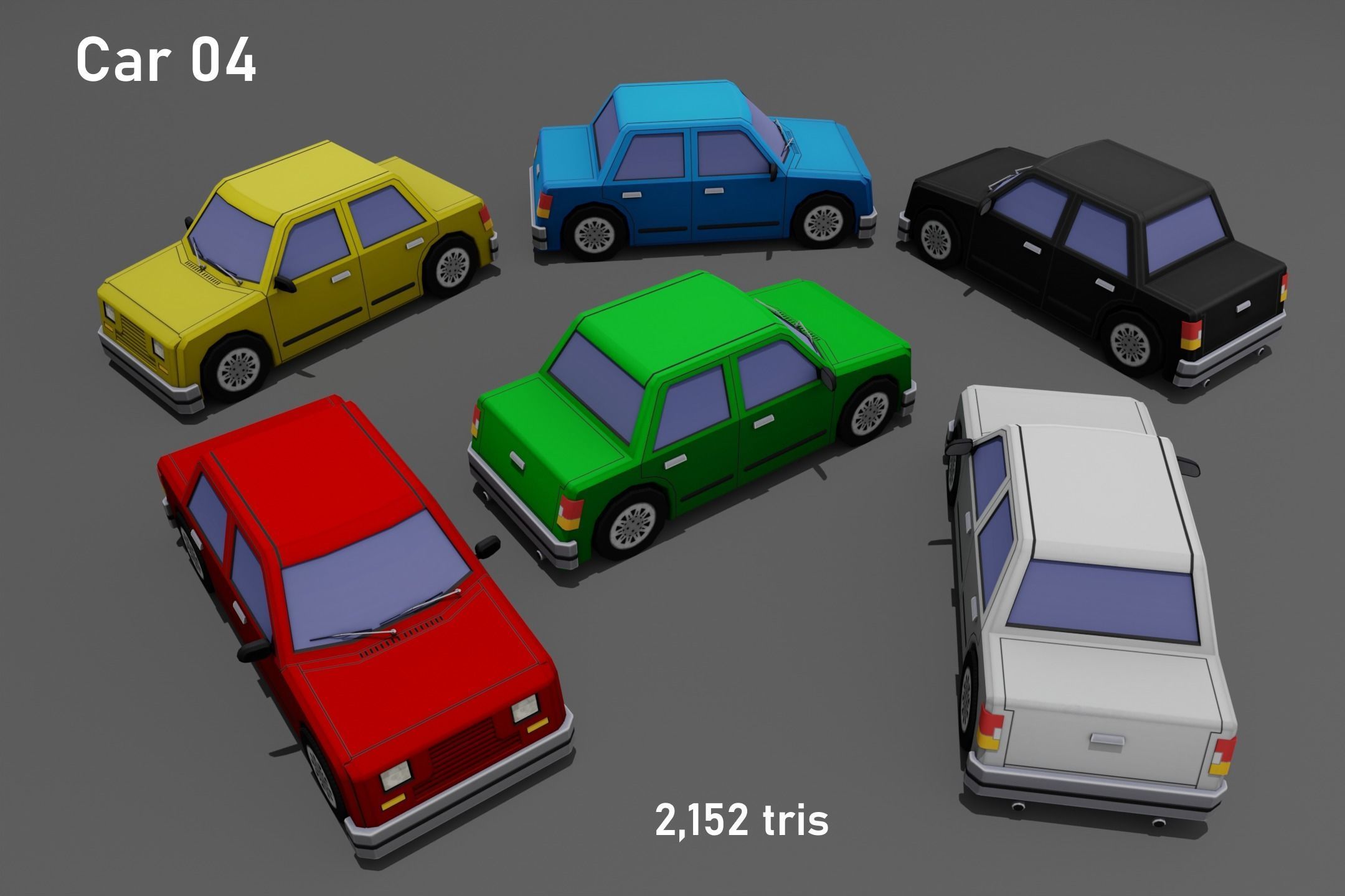 Low poly vehicle pack 01 Low-poly 3D model_4