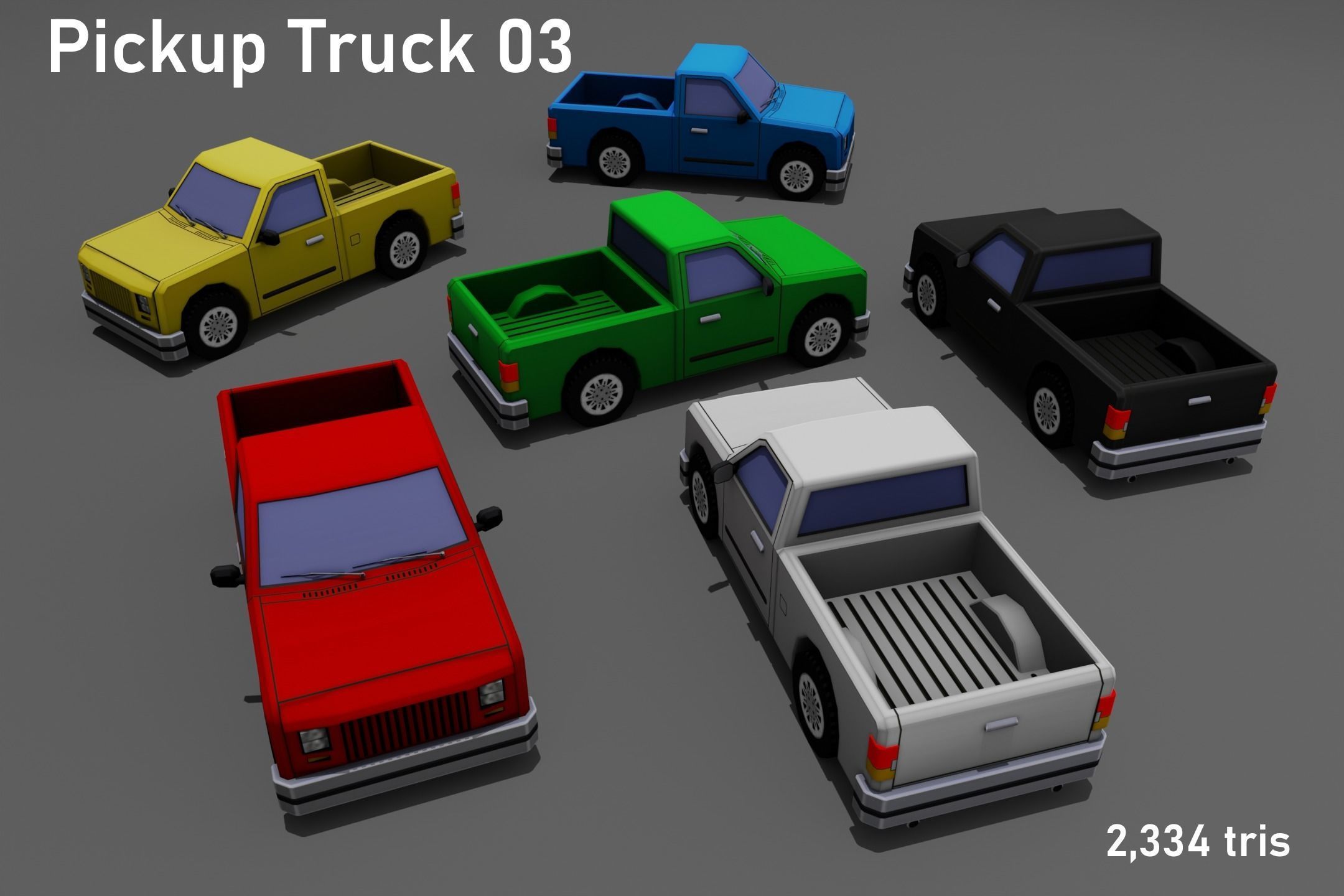 Low poly vehicle pack 01 Low-poly 3D model_7