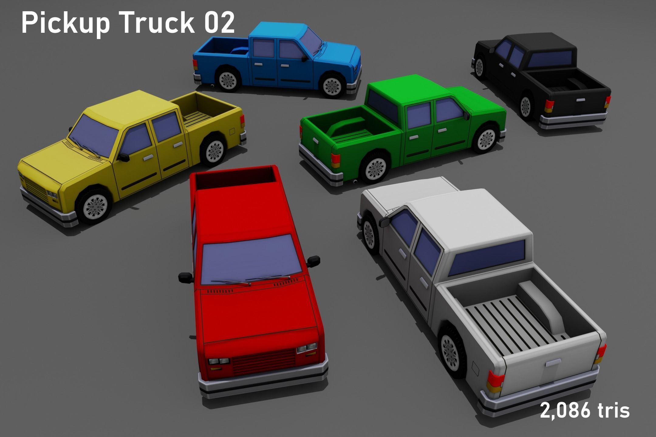 Low poly vehicle pack 01 Low-poly 3D model_6