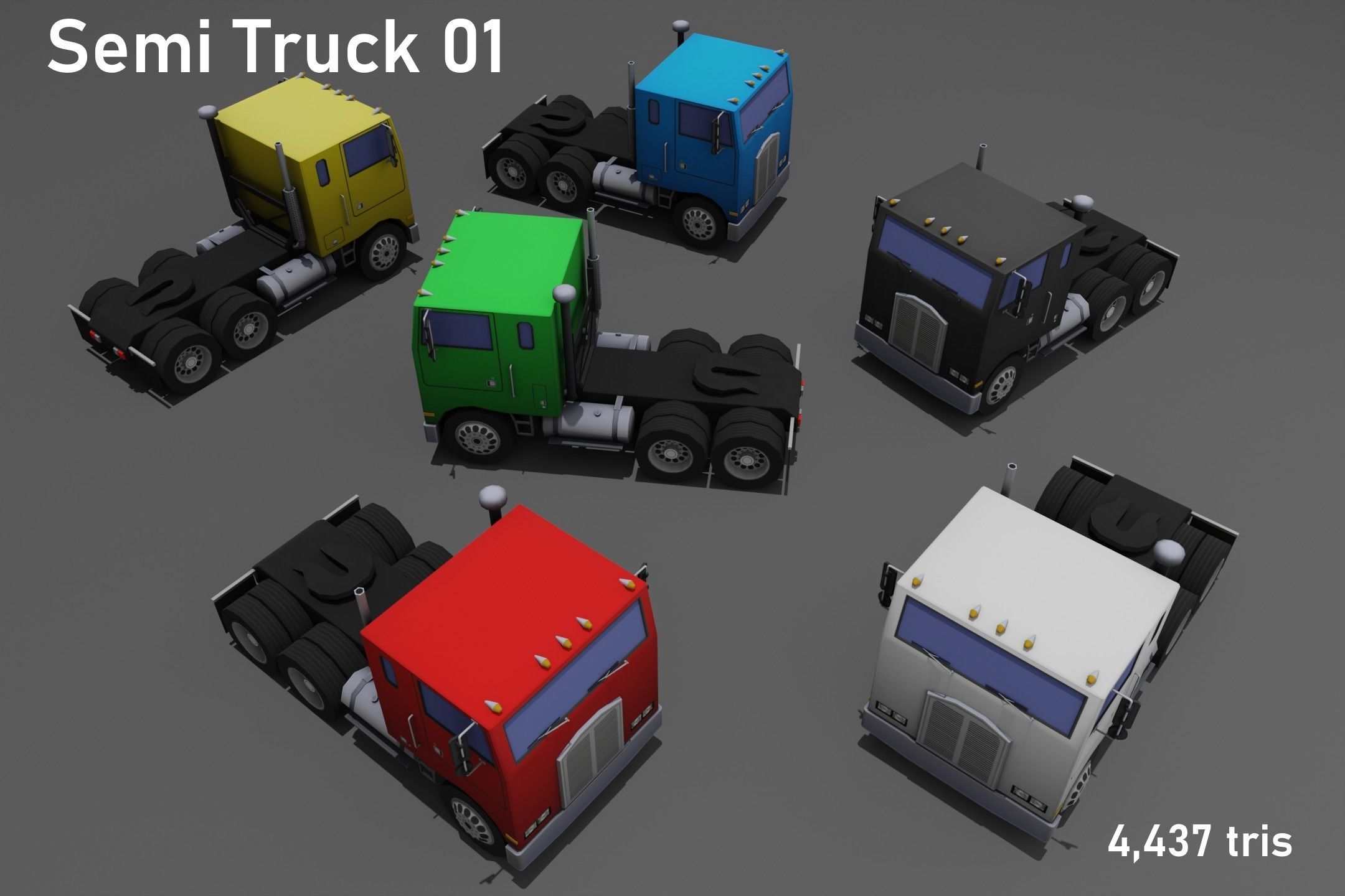 Low poly vehicle pack 01 Low-poly 3D model_8