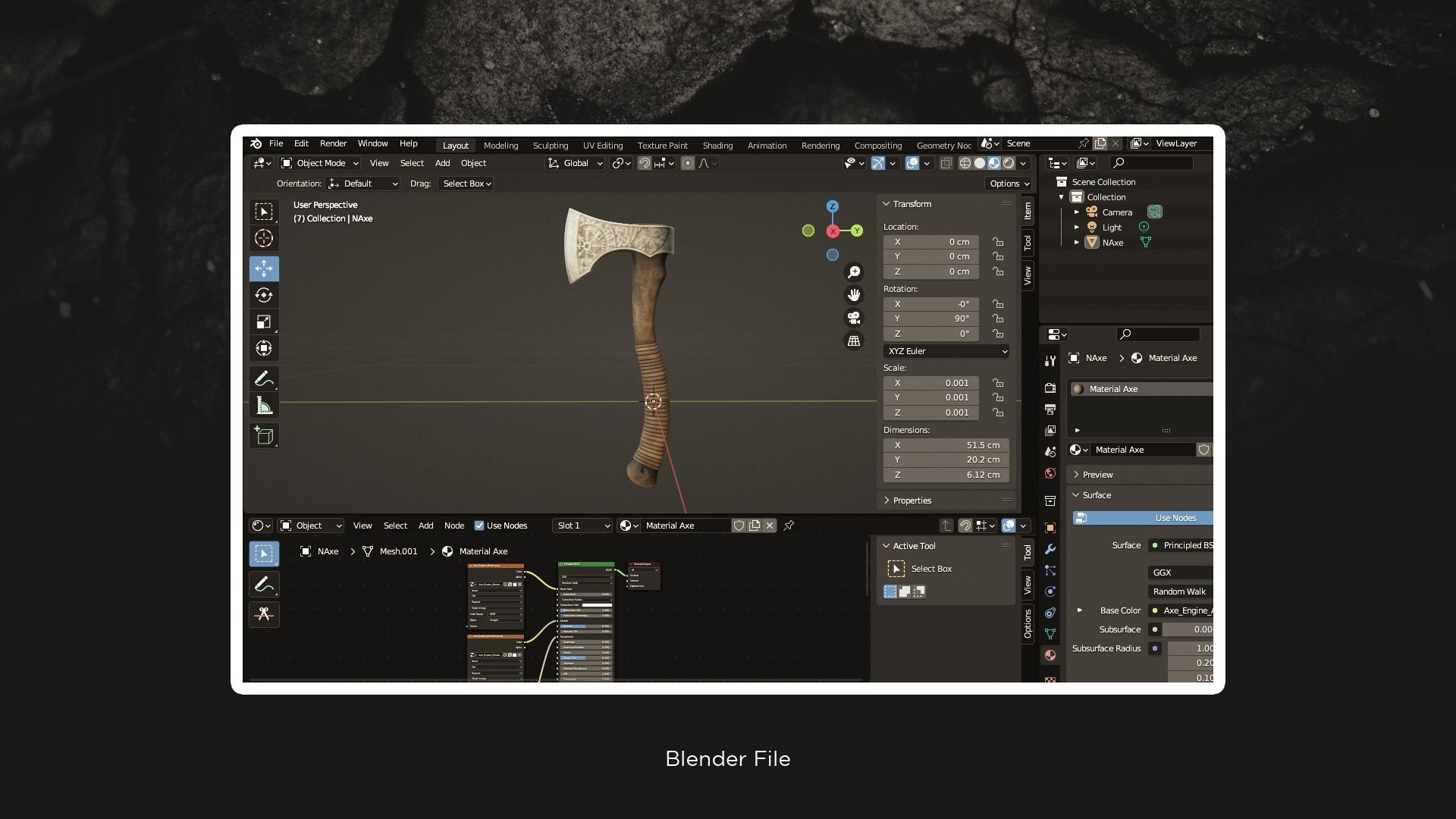 Nordic Axe 3D model_7