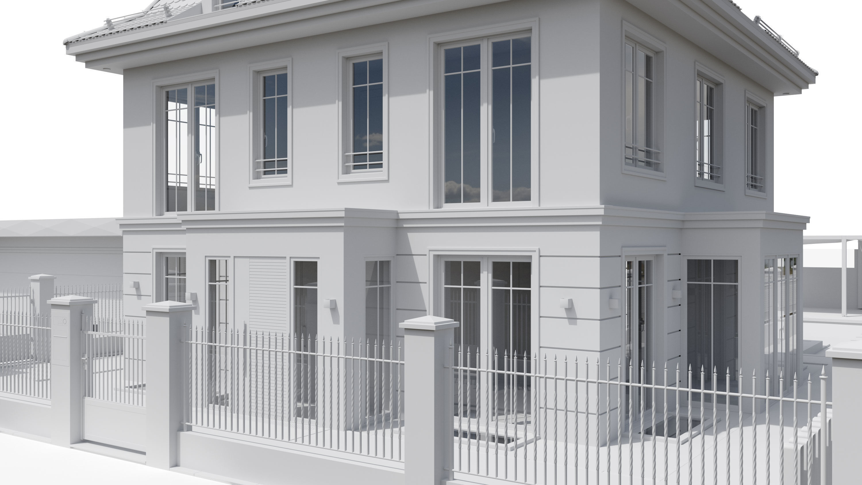 Urban Villa RAW for Cinema 4D  3D model_16