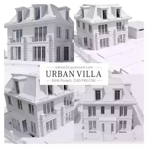 Urban Villa RAW for Cinema 4D  3D model