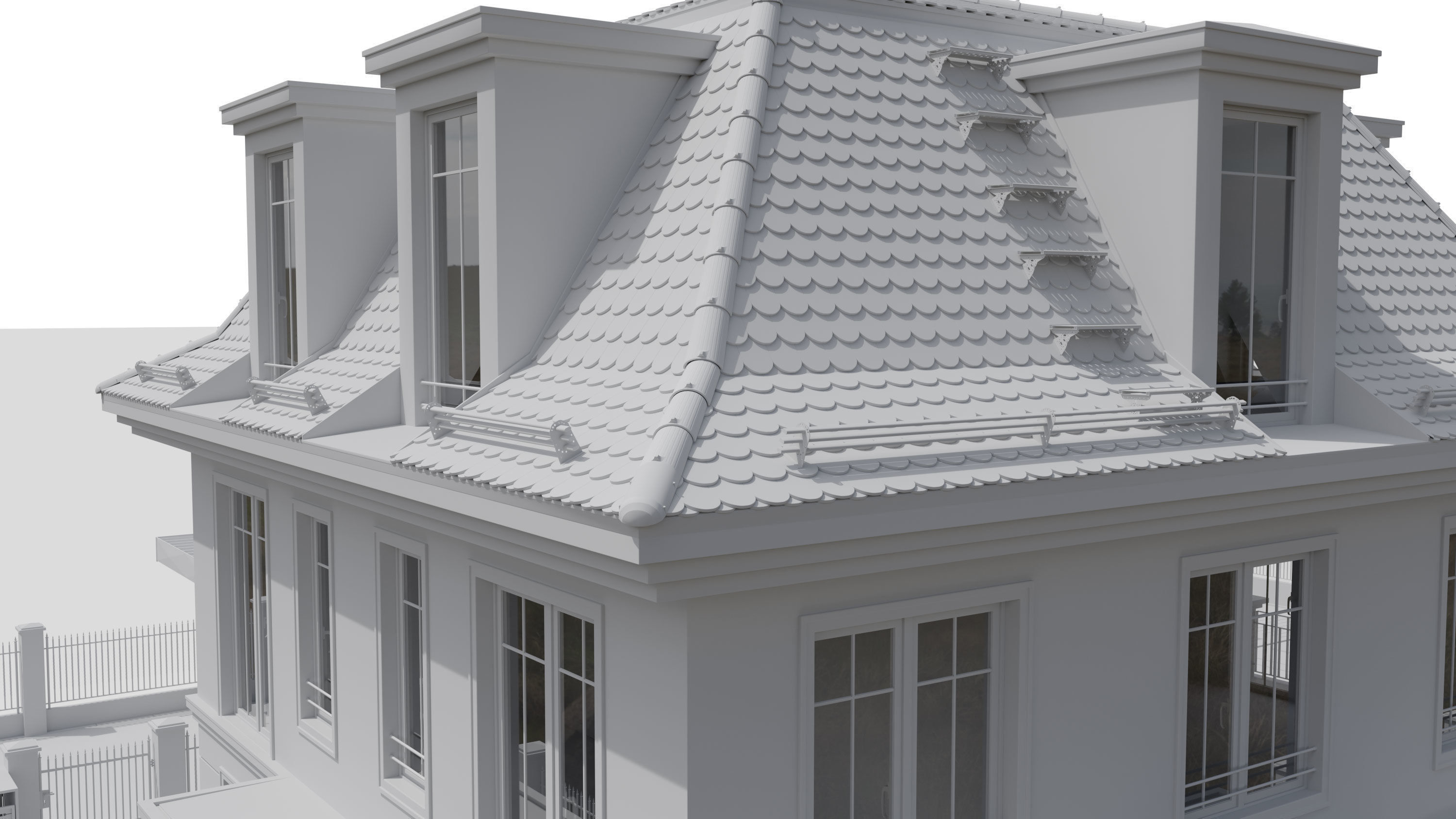 Urban Villa RAW for Cinema 4D  3D model_15