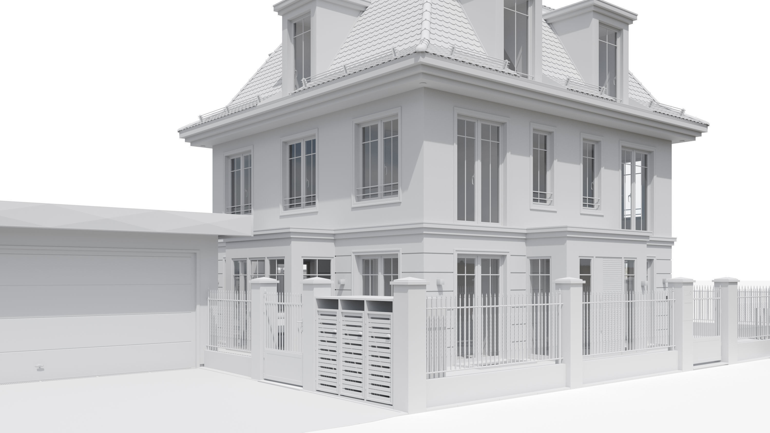 Urban Villa RAW for Cinema 4D  3D model_17