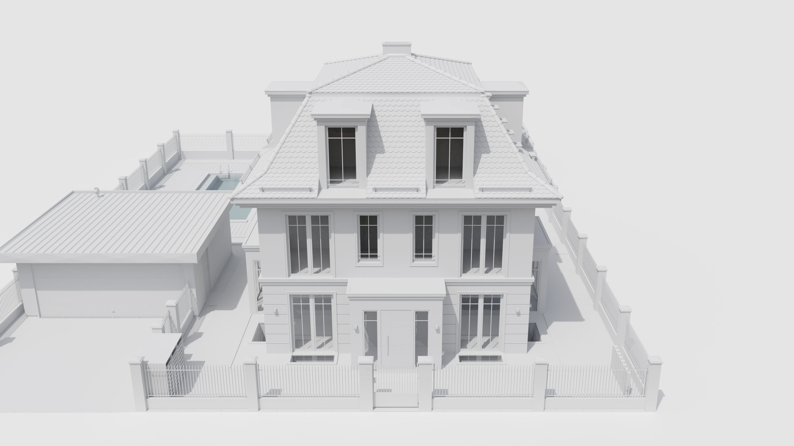 Urban Villa RAW for Cinema 4D  3D model_6