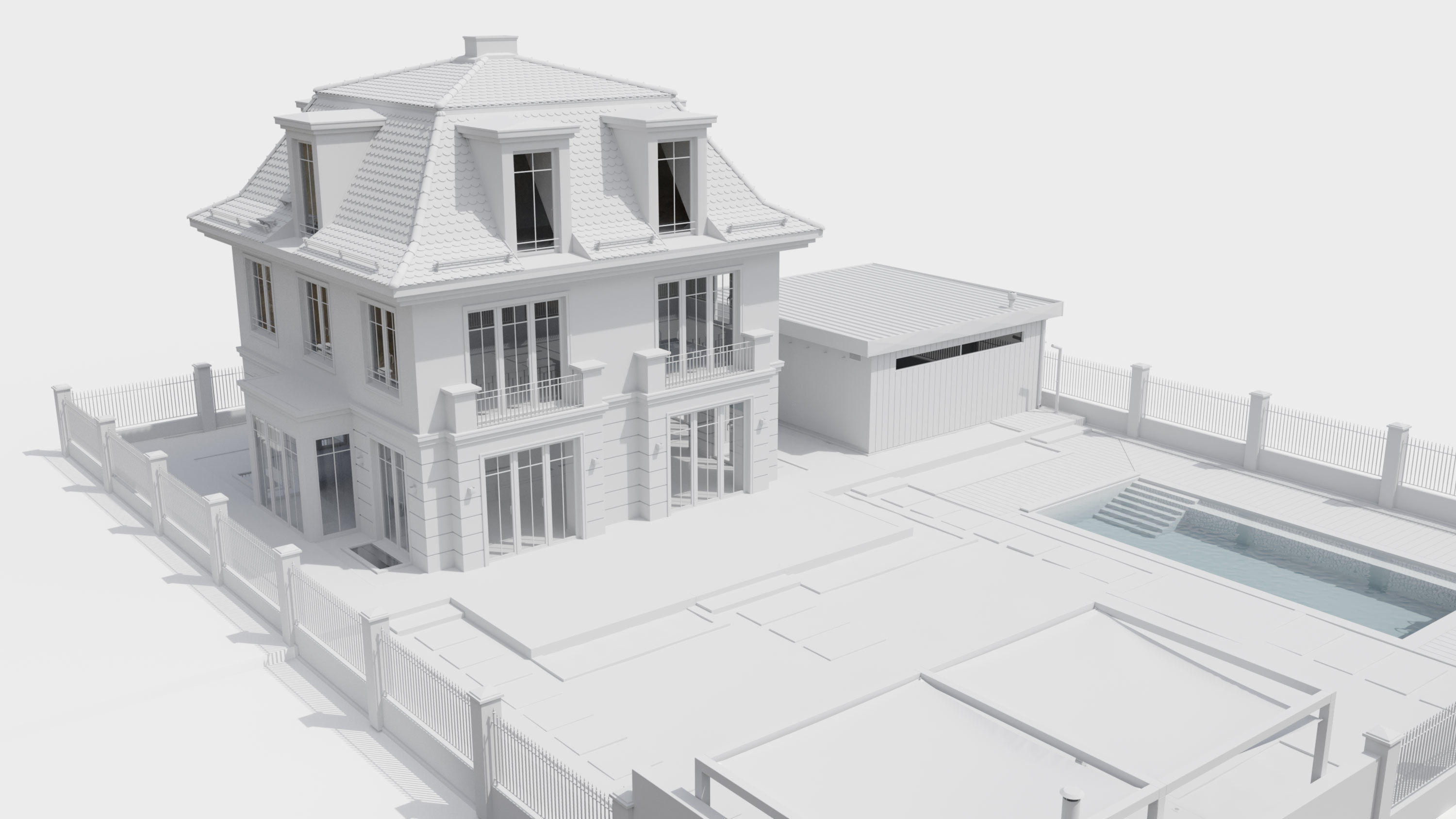 Urban Villa RAW for Cinema 4D  3D model_7
