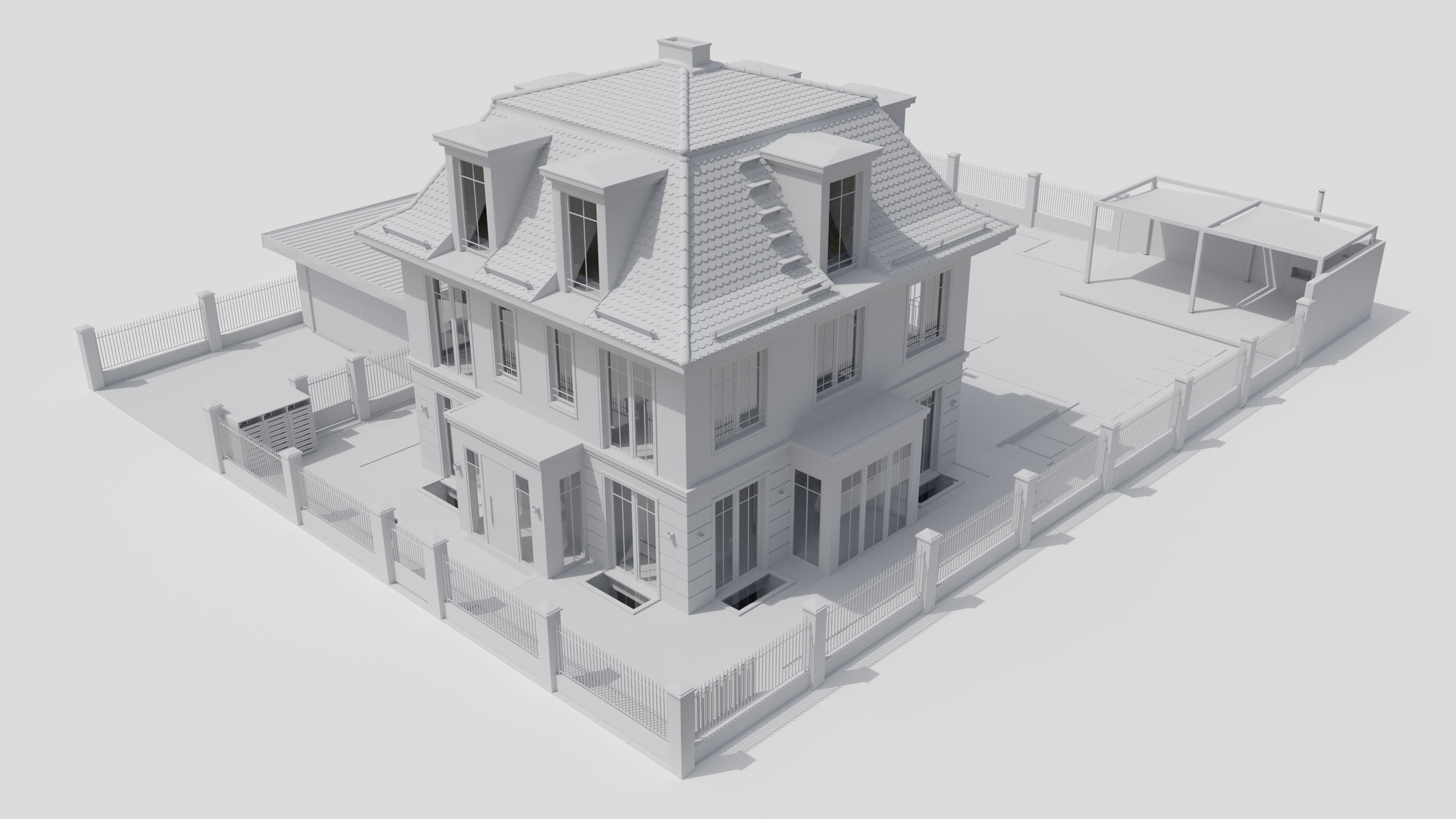 Urban Villa RAW for Cinema 4D  3D model_9