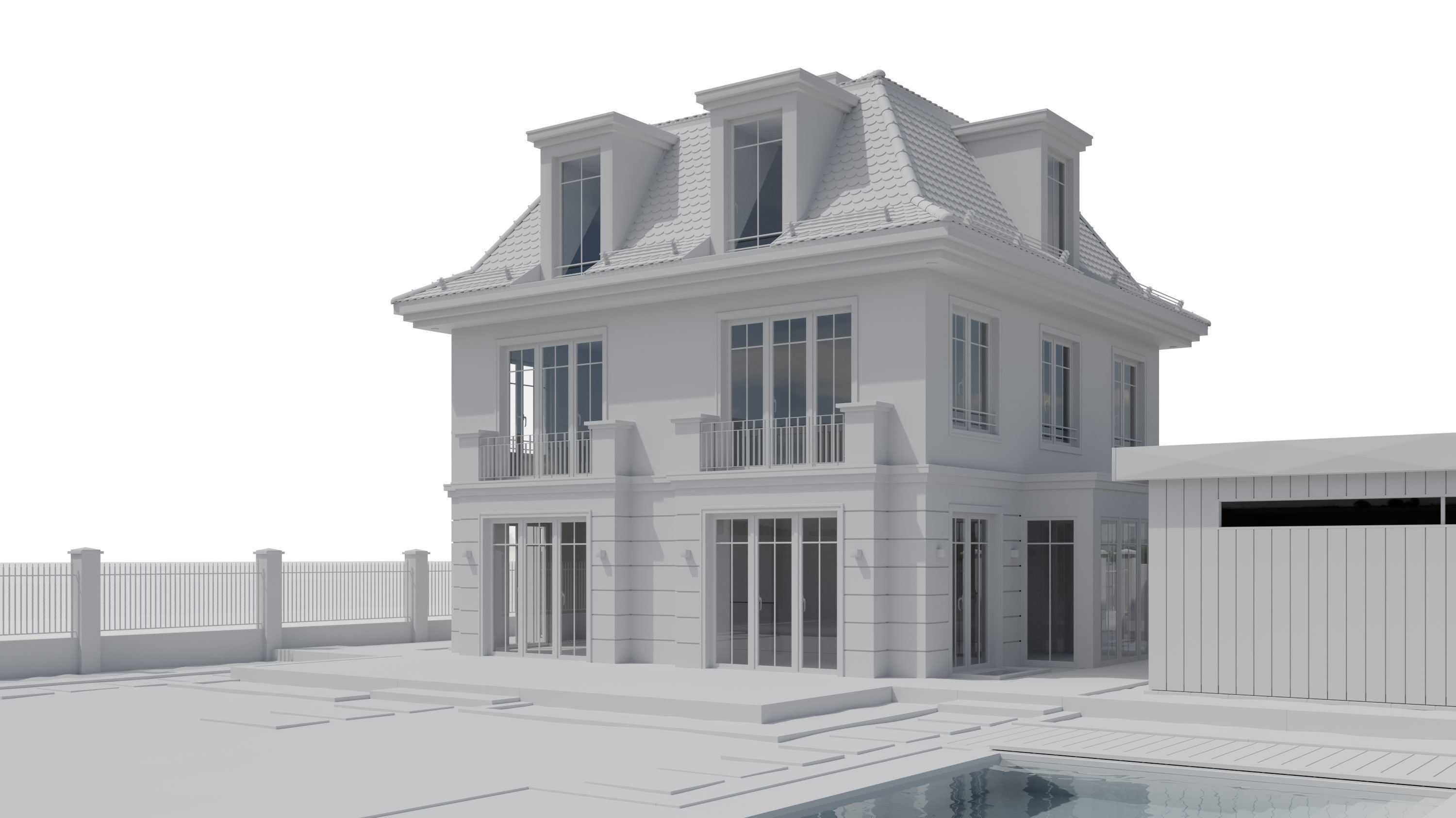 Urban Villa RAW for Cinema 4D  3D model_13