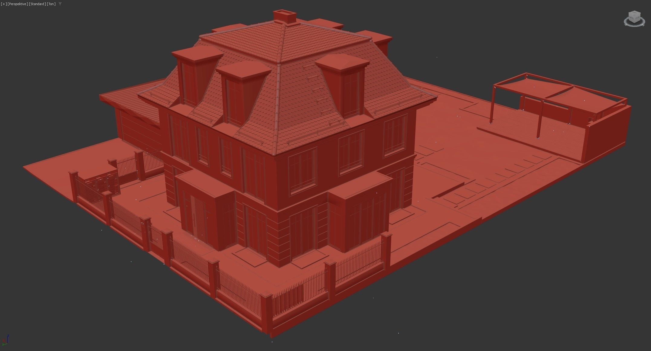 Urban Villa RAW for Cinema 4D  3D model_3