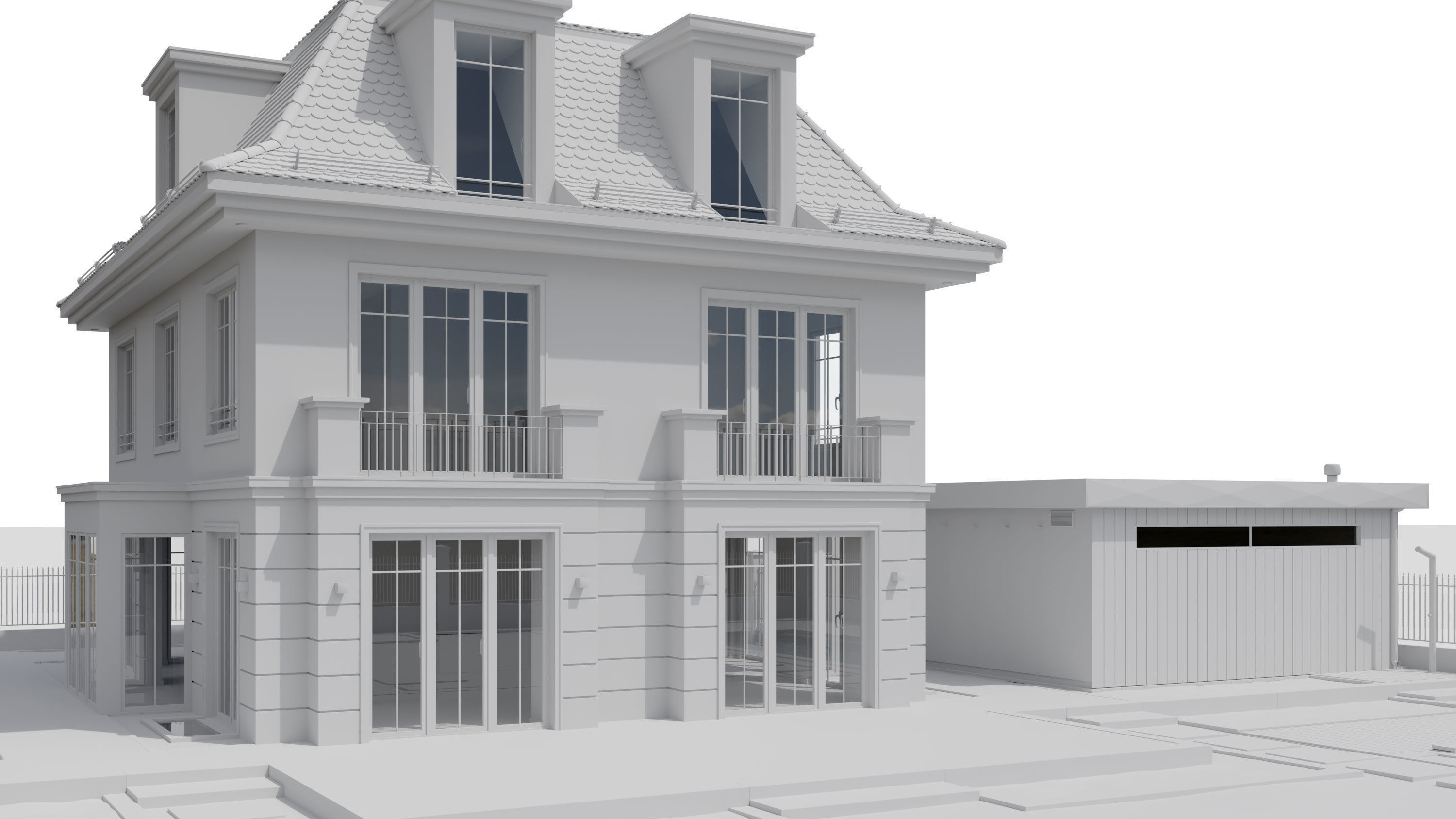 Urban Villa RAW for Cinema 4D  3D model_14