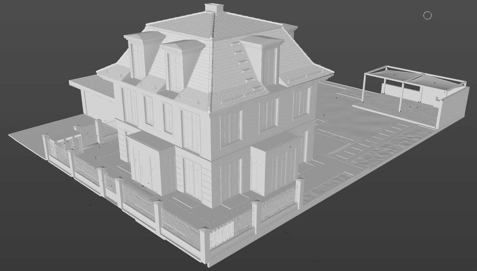 Urban Villa RAW for Cinema 4D  3D model_2